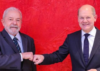 Lula e Olaf Scholz durante encontro em Berlim (Foto: Ricardo Stuckert)