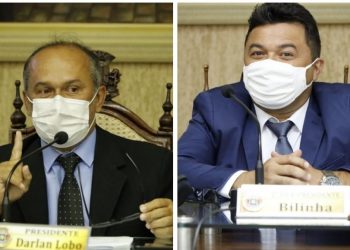 Darlan Lobo e William Bazílio, presidente afastado e interino, respectivamente (Foto: Reprodução/Câmara de Juazeiro do Norte)