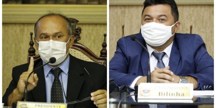 Darlan Lobo e William Bazílio, presidente afastado e interino, respectivamente (Foto: Reprodução/Câmara de Juazeiro do Norte)