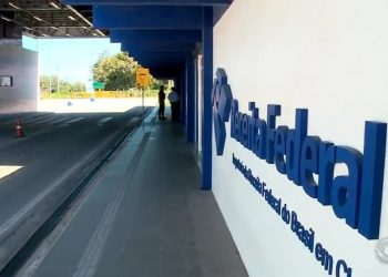 Posto da Receita Federal no RS (Foto: Reprodução/RBS TV)