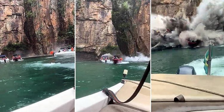 Impressionante! Cânion se desprende e atinge lanchas em MG; incidente mata sete pessoas