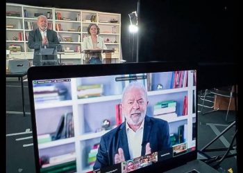 Lula durante seminário promovido pelo PT, do qual o petista participou por videoconferência (Foto: Ricardo Stuckert/Instituto Lula)