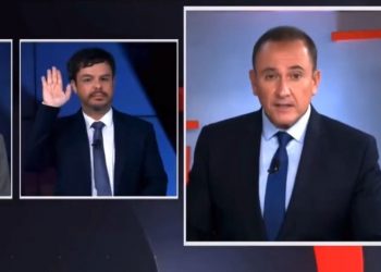 Adrilles Jorge (à esq.) e William Travassos no programa Opinião, da Jovem Pan, na terça (8) (Foto: Reprodução)