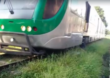 Mulher tentou atravessar trilhos do VLT e foi atropelada em Crato (Foto: Reprodução)