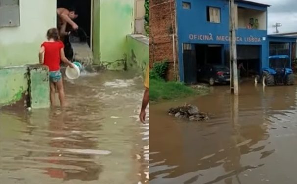Cidade no Cariri registra maior chuva do ano no Ceará com 200 milímetros, e água invade casas e alaga ruas