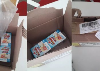 Bancário recebe duas caixas de creme de leite ao invés de iPhone de R$ 9 mil (Foto: Reprodução)