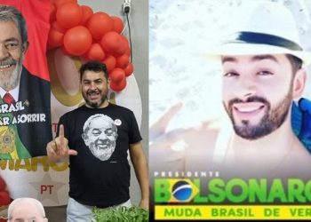 O tesoureiro do PT em Foz do Iguaçu (PR), Marcelo Arruda e o bolsonarista Jorge Guaranho (Foto: Reprodução do Twitter/Facebook)