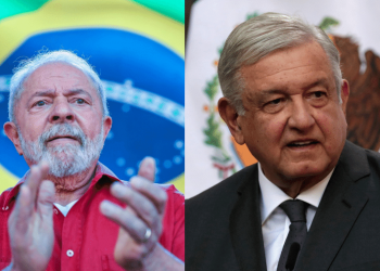 Presidenciável Lula (PT) e o presidente do México, Andrés Manuel López Obrador (Foto: Ricardo Stuckert e Reuters)