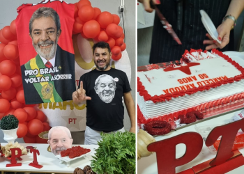 Marcelo Arruda comemorou aniversário de 50 anos com temática petista em Foz do Iguaçu (PR)
(Foto: Reprodução)