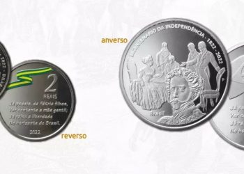 Moedas comemorativas lançadas pelo Banco Central pelo bicentenário da Independência (Foto: Reprodução/Banco Central)