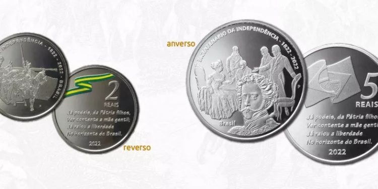 BC lança moedas comemorativas dos 200 anos da Independência e estreia ‘moeda colorida’