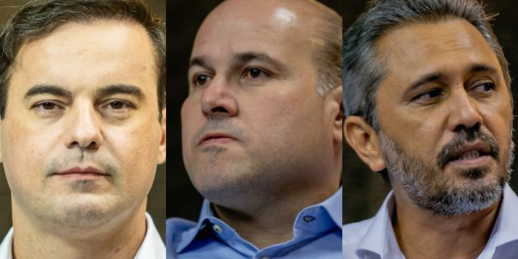 Wagner, RC e Elmano são os candidatos ao governo do Ceará mais bem colocados na pesquisa Ipespe (Foto: Fco Fontele e Aurélio Alves/O Povo)