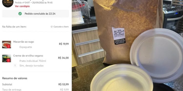 Mulher discute com restaurante por atraso na entrega e recebe água em vez de sopa