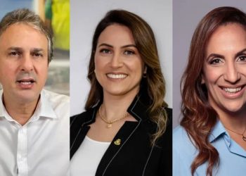 Camilo Santana, Erika Amorim e Kamila Cardoso (Foto: Reprodução)