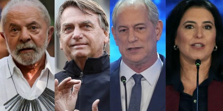 Lula, Bolsonaro, Ciro Gomes e Simone Tebet, candidatos à Presidência da República em 2022 (Foto: Bruno Kelly/Reuters, Albari Rosa/AFP, Andre Penner/AP e Miguel Schincariol/AFP)