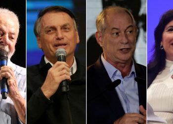 Os candidatos à presidência Lula (PT), Bolsonaro (PL), Ciro Gomes (PDT) e Simone Tebet (MDB) (Foto: Bruno Kelly/Reuters; Pedro Kirilos/Estadão; Ueslei Marcelino/Reuters; e Werther Santana/Estadão)