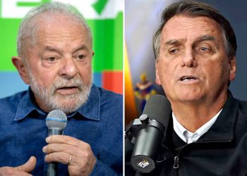 O ex-presidente Luiz Inácio Lula da Silva (PT) à esquerda e o presidente Jair Bolsonaro (PL), à direita (Foto: Danilo Verpa/Folhapress e Reprodução/@Flow Podcast no Youtube)