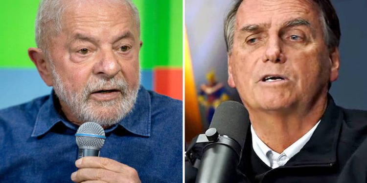 O ex-presidente Luiz Inácio Lula da Silva (PT) à esquerda e o presidente Jair Bolsonaro (PL), à direita (Foto: Danilo Verpa/Folhapress e Reprodução/@Flow Podcast no Youtube)
