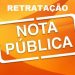 RETRATAÇÃO PÚBLICA – R. F. OLIVEIRA COMUNICACAO LTDA-ME