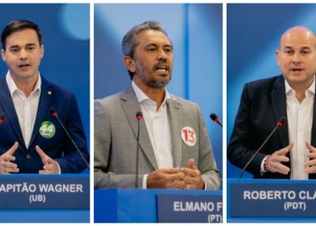 Capitão Wagner, Elmano Freitas e Roberto Cláudio (Foto: Aurélio Alves)