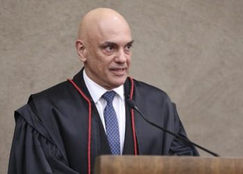 O ministro Alexandre de Moraes, presidente do TSE, durante sessão plenária do tribunal (Foto: Antonio Augusto/TSE)