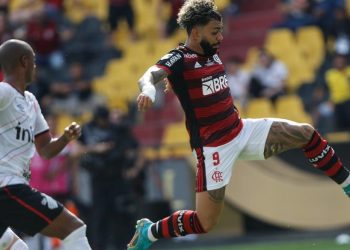 Gabigol marcou o primeiro do Flamengo no jogo, abrindo o placar na final da Libertadores (Foto: Divulgação/Flamengo)