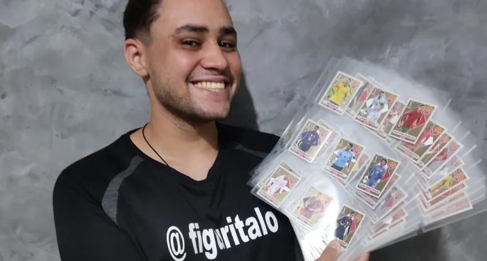 Jovem coleciona mais de 400 figurinhas legends da Copa do Mundo e ensina técnica para encontrá-las