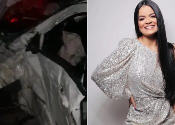 Cantora Danieze Santiago sofreu um acidente de carro na cidade de Itarema, no interior do Ceará (Foto: Reprodução)