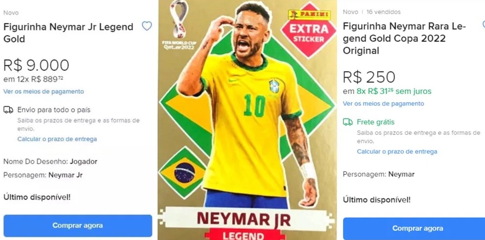 Sorte em dobro: casal encontra duas figurinhas raras do Neymar do