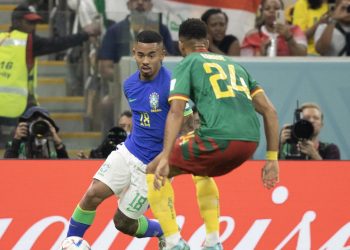 Gabriel Jesus em ação contra Camarões (Foto: Lucas Figueiredo/CBF)