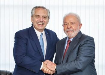 Presidente da Argentina, Alberto Fernández, em reunião bilateral com Lula no Itamaraty (Foto: Ricardo Stuckert/Divulgação)