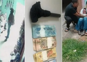 Homem se passou por cliente e usou um martelo simulando uma arma de fogo para roubar R$ 600 de comerciante idosa em Granjeiro (Foto: Reprodução)