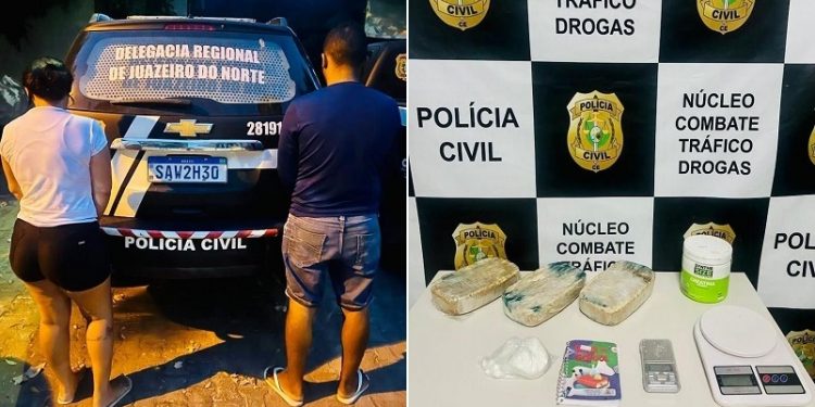 Barbalha: Polícia Civil prende casal em posse de drogas durante ação