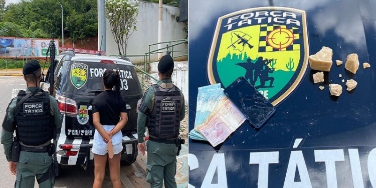 Mulher suspeita de envolvimento com facção criminosa é presa com drogas em Crato
