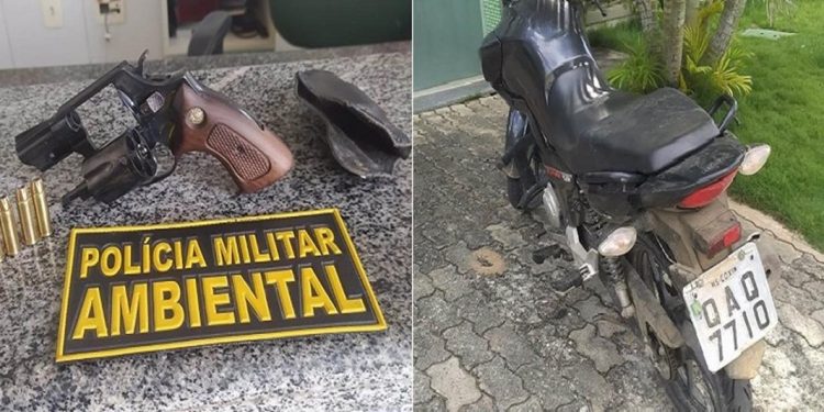 Suspeito foge da Polícia e abandona moto, arma e munições em Antonina do Norte