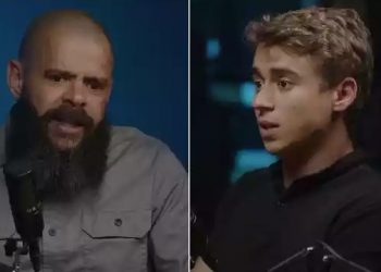 Nikolas Ferrreira participou do podcast do Pastor Anderson Silva no dia 17 de maio (Foto: Reprodução/YouTube)