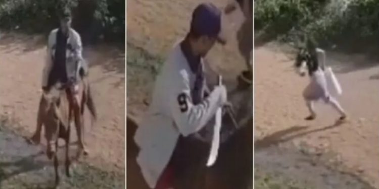Homem montado a cavalo é suspeito de assaltos no Crato