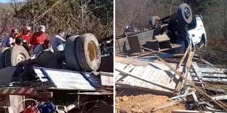 Criança de 8 anos morre e 4 pessoas ficam feridas em acidente de caminhão em Aiuaba