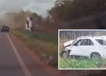 Apesar da gravidade do acidente, motorista permaneceu consciente até chegar ao hospital (Foto: Reprodução)