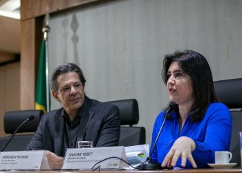 Os ministros da Fazenda, Fernando Haddad, e do Planejamento e Orçamento, Simone Tebet (Foto: Washington Costa/MPO)