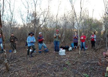 Grupo do MST ocupando terras do governo do Ceará, em Santana do Cariri (Foto: Reprodução/MST do Ceará)