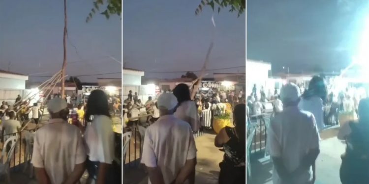 Barbalha: Tronco de duas toneladas tomba durante pau da bandeira e assusta multidão