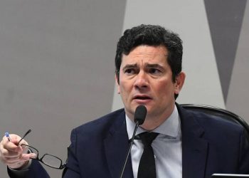 O senador Sergio Moro (União Brasil-PR) no Senado Federal, em Brasília (Foto: Marcos Oliveira/Agência Senado)