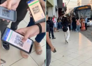 Universitários são barrados em ônibus gratuito após problema em leitura de QR Code da prefeitura de Pacajus (Foto: Reprodução)