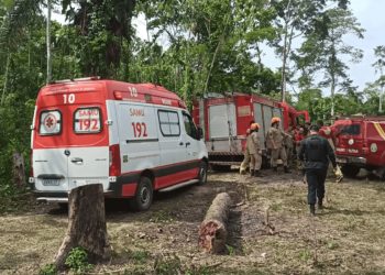 Equipes de resgate no local de queda de avião que matou 11 pessoas no Acre (Foto: Secom/Acre)