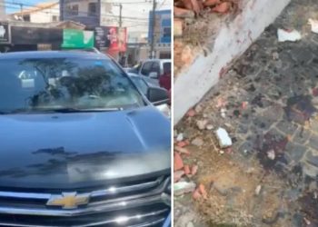 Motorista perdeu o controle do carro e atropelou três pessoas em Tianguá, na região da Serra da Ibiapaba (Foto: Reprodução/TV Ibiapaba)