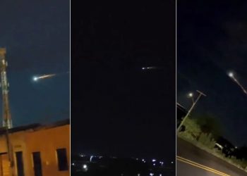 Moradores registaram "bola de fogo" cruzando o céu no Cariri (Foto: Reprodução)