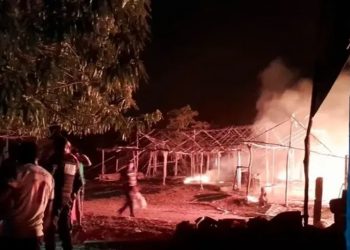 Incêndio em acampamento do MST em Parauapebas, no Sudeste do Pará (Foto: Reprodução)
