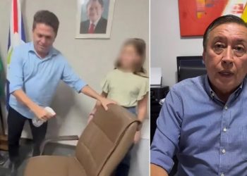 Prefeito Ednaldo Lavor (à esquerda) voltou ao cargo após gestão interina de Ronald Bezerra (à direita), em Iguatu (Foto: Reprodução)