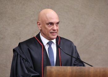 O ministro Alexandre de Moraes, do Supremo Tribunal Federal (STF) e do Tribunal Superior Eleitoral), durante sessão no TSE (Foto: Antônio Augusto/TSE)